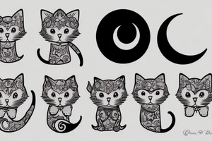 Fancy cat, sparkle, moon tattoo idea