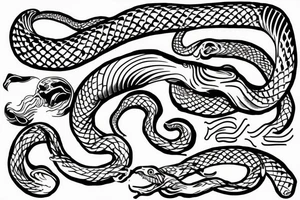 Snake surf wave rum tattoo idea