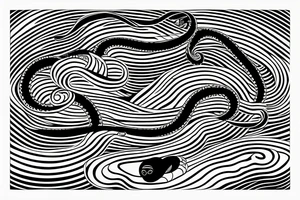Snake surf wave rum tattoo idea