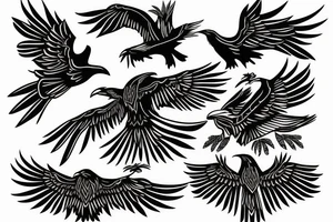 Black raven from Celtic patterns tattoo idea