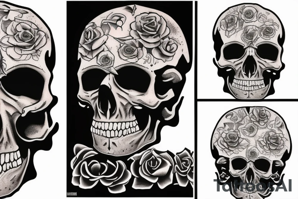 there is a plate in the skull tattoo idea