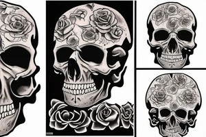 there is a plate in the skull tattoo idea