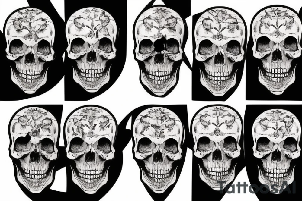 there is a plate in the skull tattoo idea