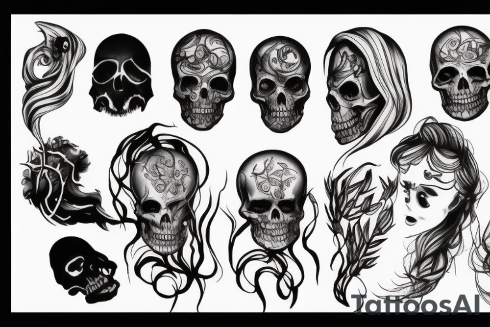 Head dark death tattoo idea