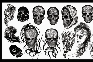 Head dark death tattoo idea