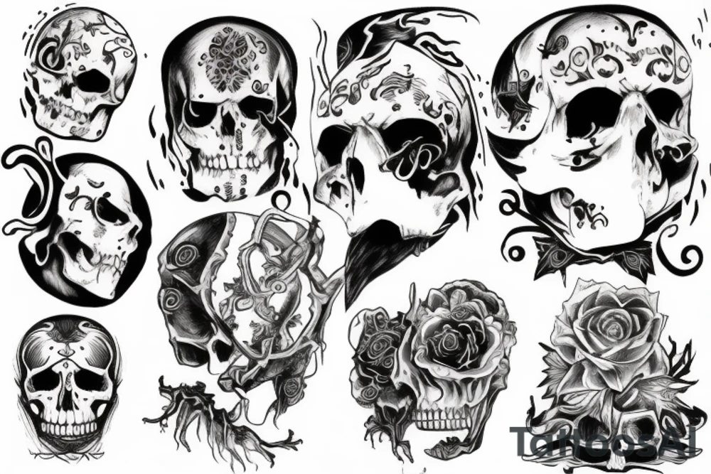 Head dark death tattoo idea