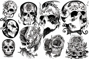 Head dark death tattoo idea