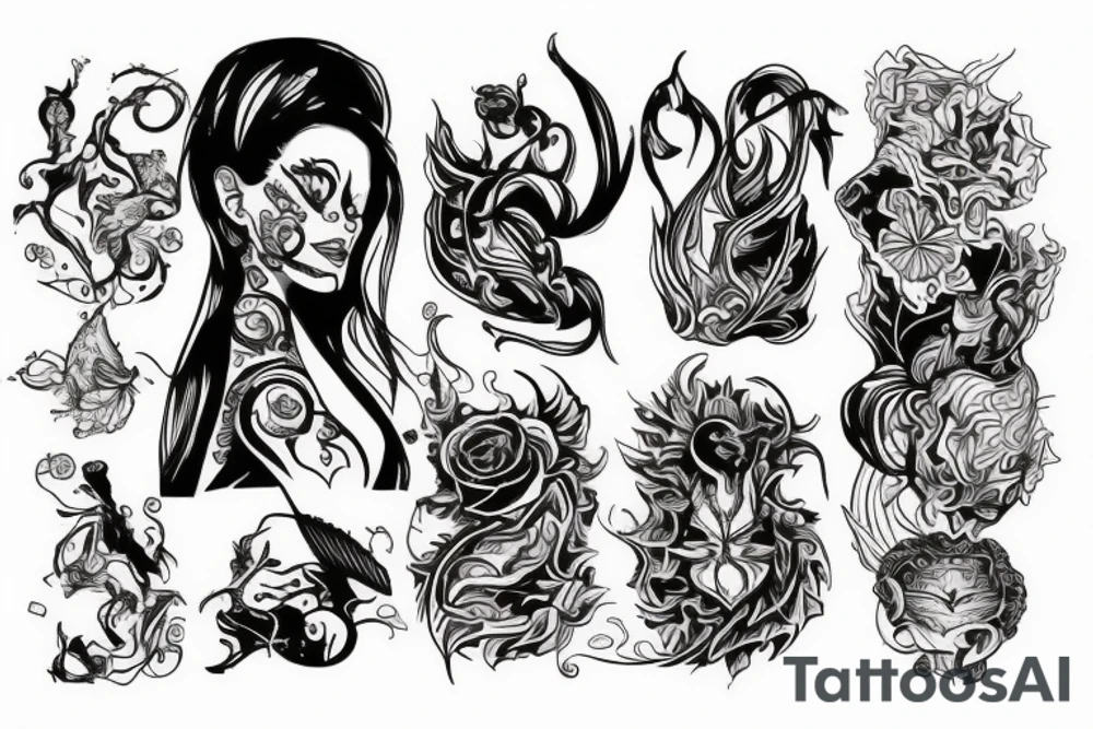 Мотылек и растения tattoo idea
