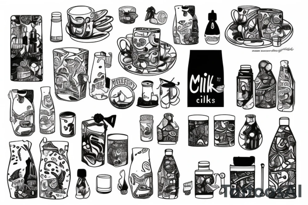 Milk with city tattoo idea