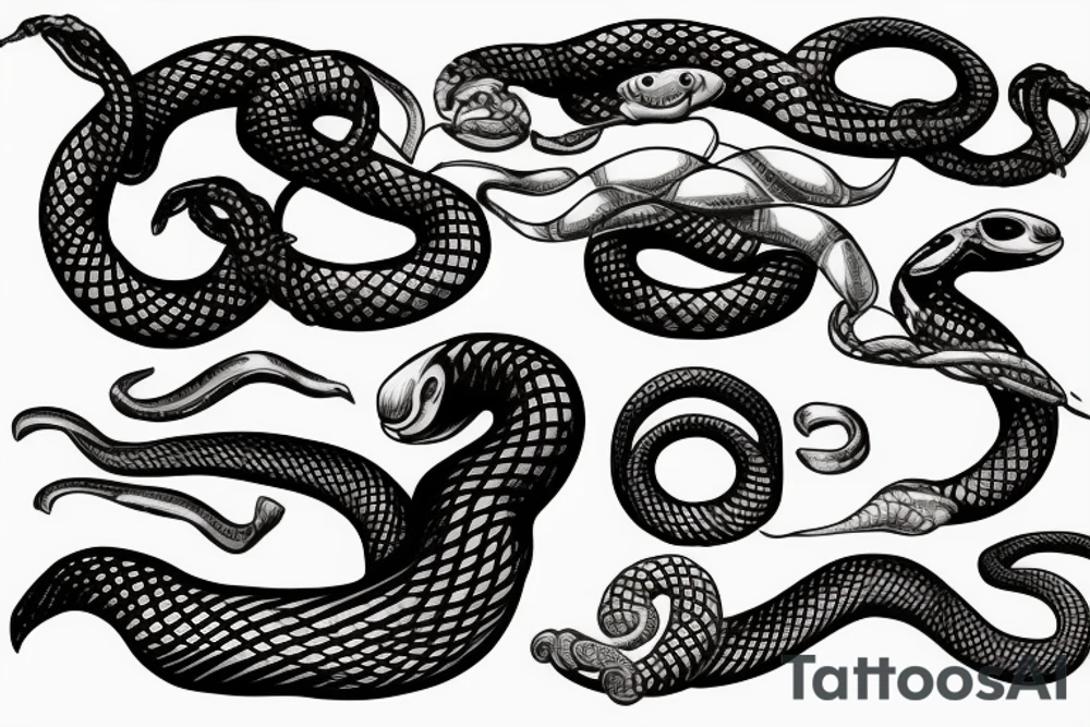 Snake surf wave rum tattoo idea