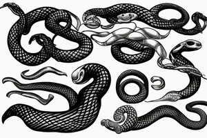 Snake surf wave rum tattoo idea