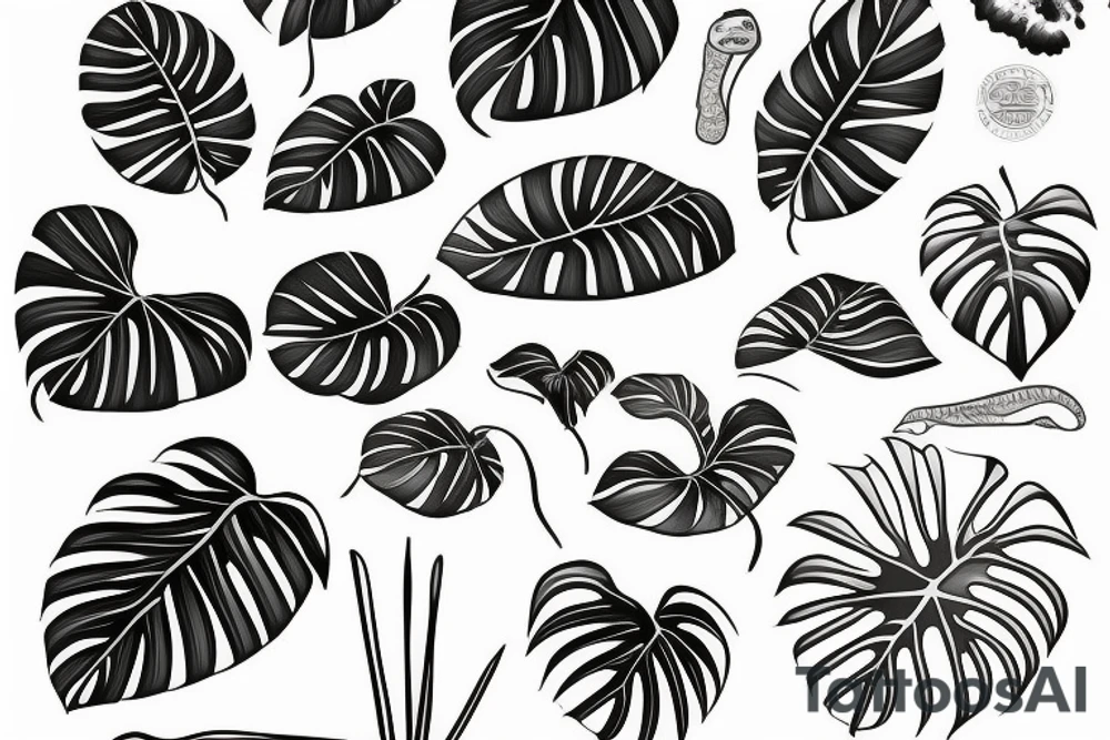 Plants monstera tattoo idea