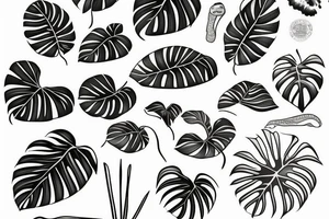 Plants monstera tattoo idea