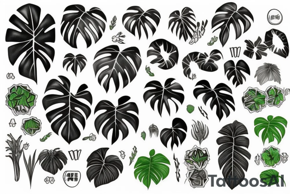 Plants monstera tattoo idea