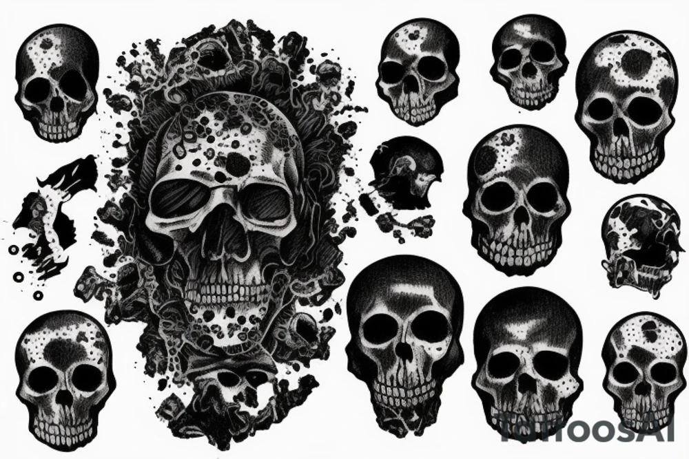 Head dark death trash polka tattoo idea