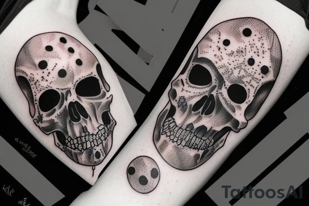 Head dark death trash polka tattoo idea