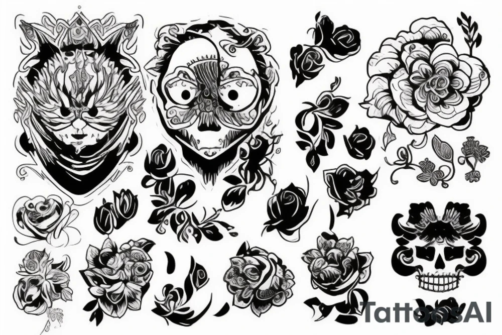 Полевые цветы и мотылек tattoo idea