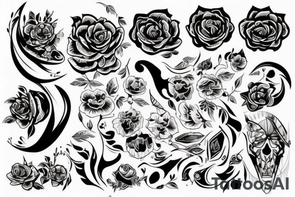 Полевые цветы и мотылек tattoo idea