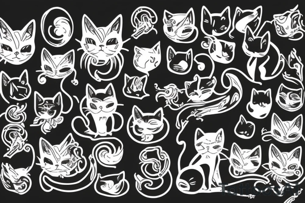 Black cat tattoo idea