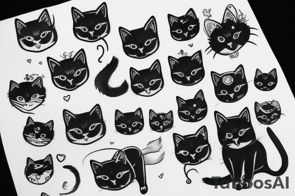 Black cat tattoo idea