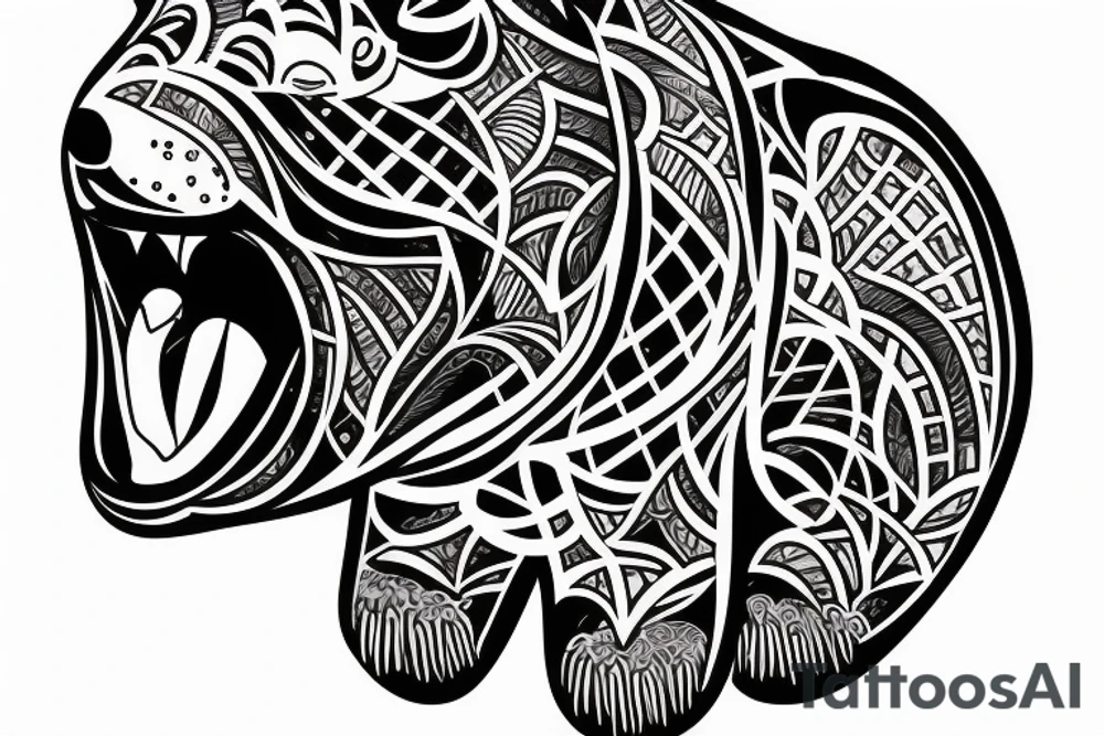 The bear with his mouth open. tattoo idea