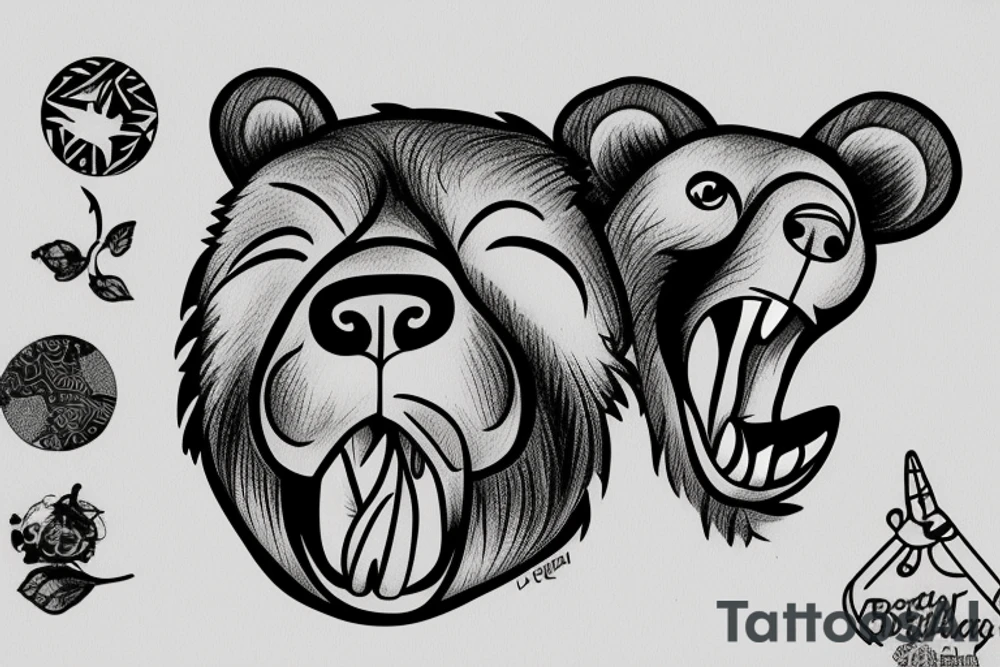 The bear with his mouth open. tattoo idea