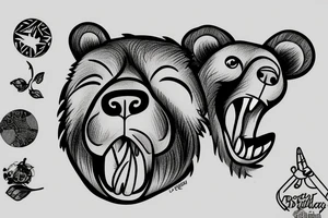 The bear with his mouth open. tattoo idea