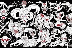 Japan girl demon tattoo idea