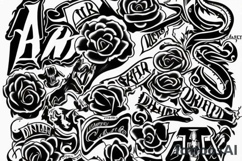 word "ander" in mexican dirty style tattoo idea
