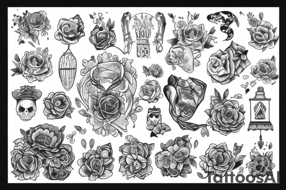 Лев треш полька в шапке tattoo idea
