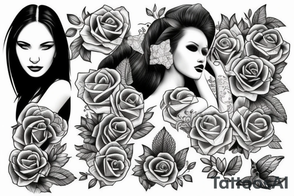 Women, happy tattoo idea