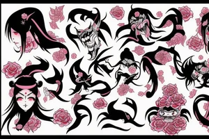 Japan girl demon tattoo idea