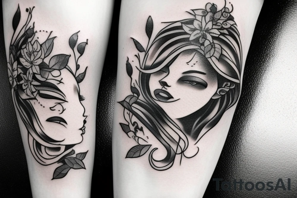 Women, happy tattoo idea