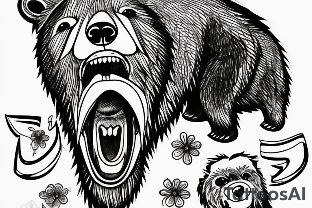 The bear with his mouth open. tattoo idea