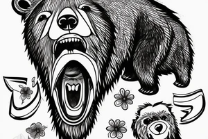 The bear with his mouth open. tattoo idea