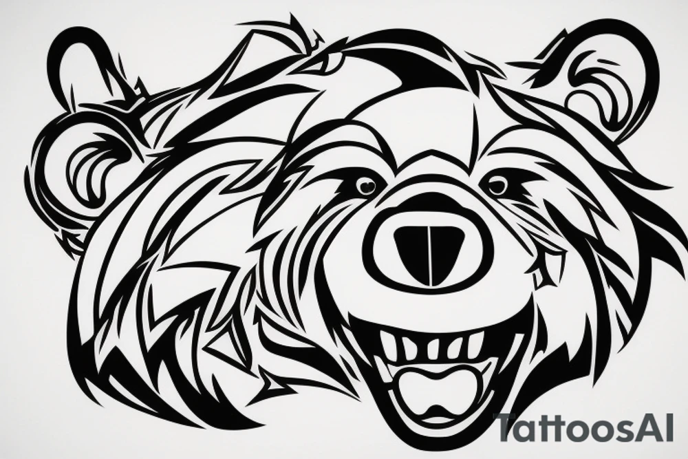 The bear with his mouth open. tattoo idea