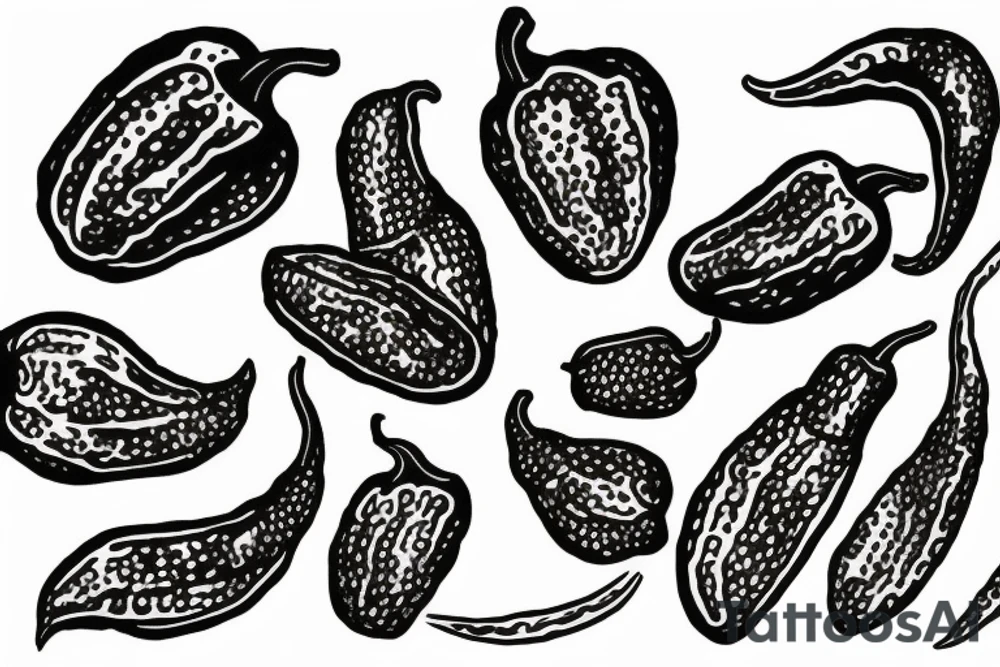 black jalapeno pepper tattoo idea