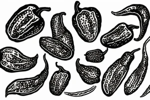 black jalapeno pepper tattoo idea