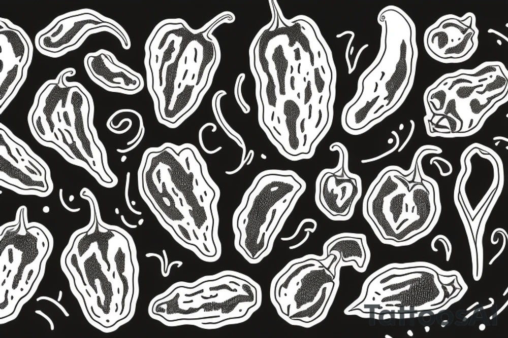 black jalapeno pepper tattoo idea