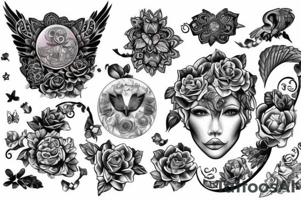 Луна на летнем небе tattoo idea