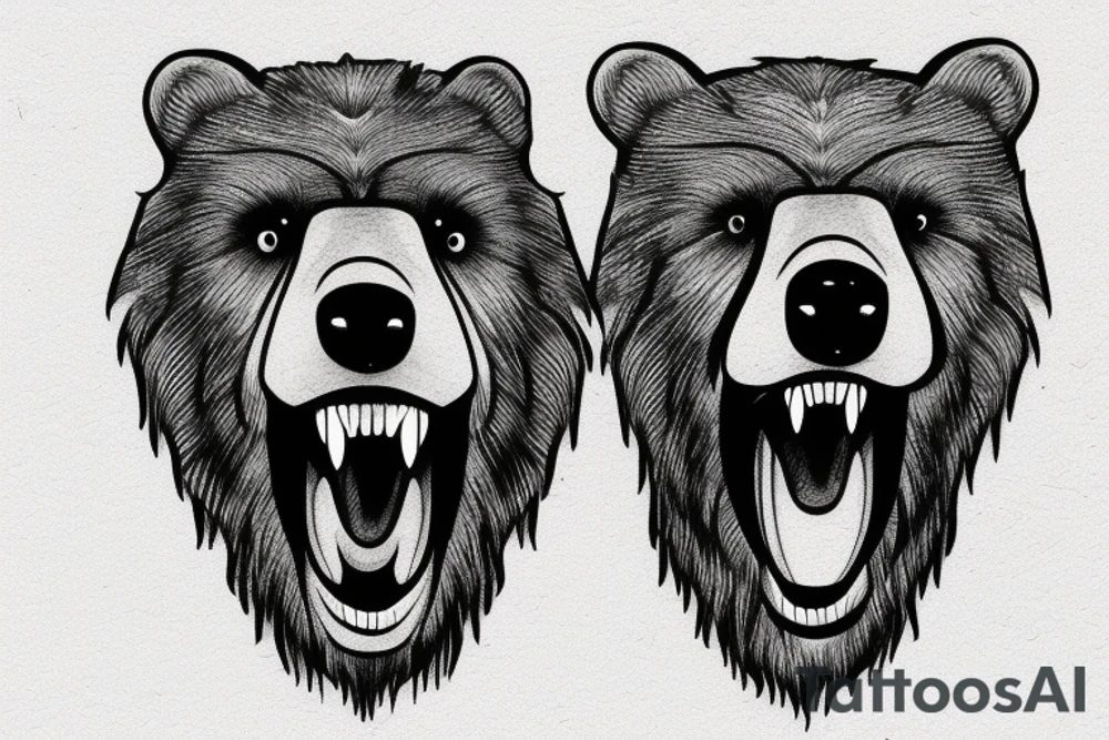 The bear with his mouth open. tattoo idea