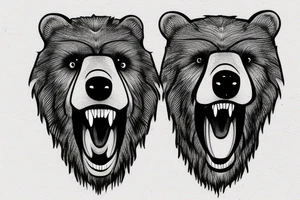 The bear with his mouth open. tattoo idea