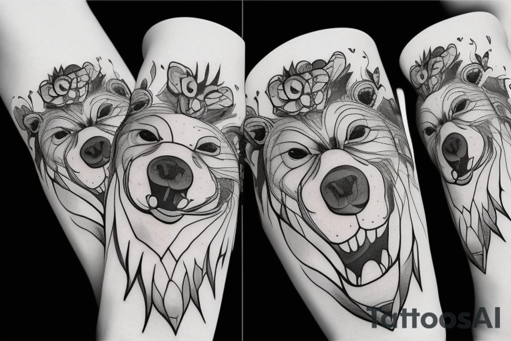 The bear with his mouth open. tattoo idea