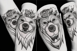 The bear with his mouth open. tattoo idea