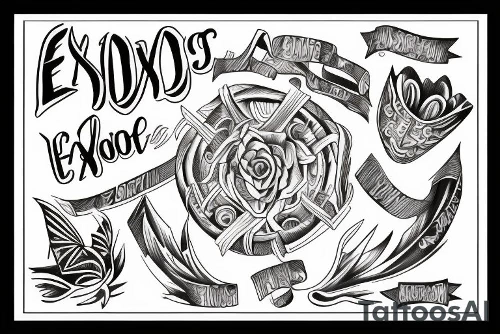 Text “exodus” tattoo idea