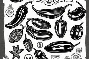 black jalapeno pepper tattoo idea