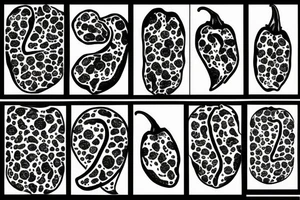 black jalapeno pepper tattoo idea