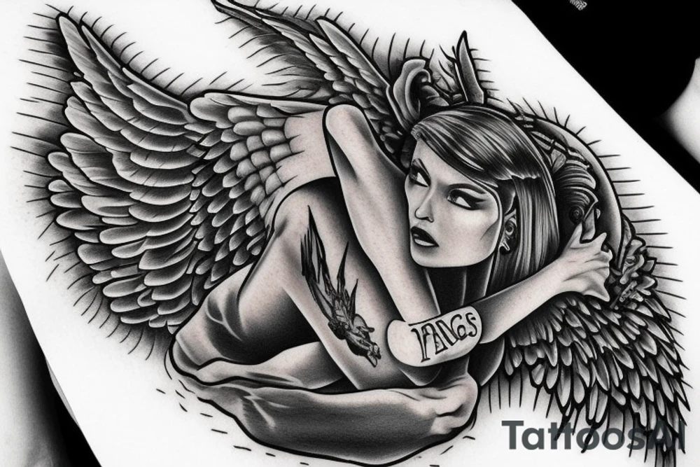 Angel man tattoo idea