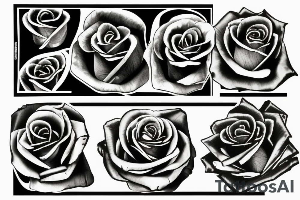 5 roses around the arm tattoo idea