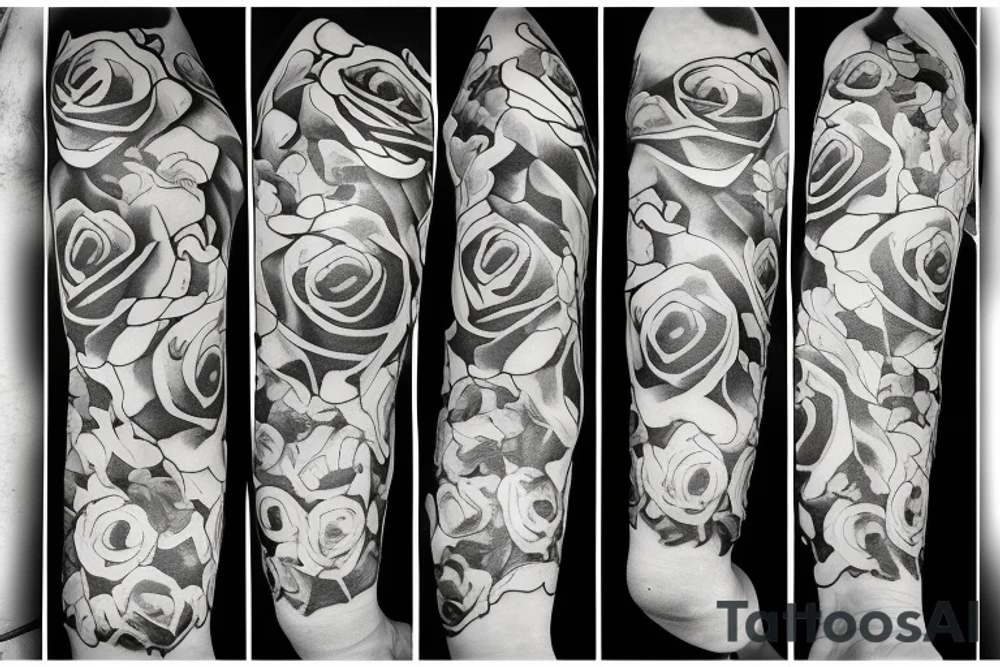 5 roses around the arm tattoo idea